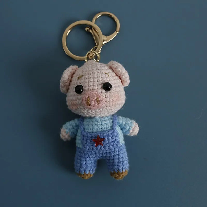 Rabbit Keychain Cute Crochet Animal Keyring for Bags and Gifts