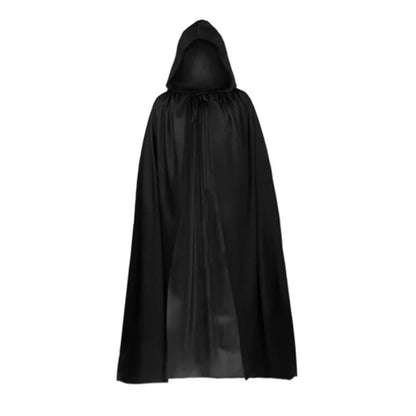 Black Hooded Cloak – Unisex Long Halloween Costume Cape