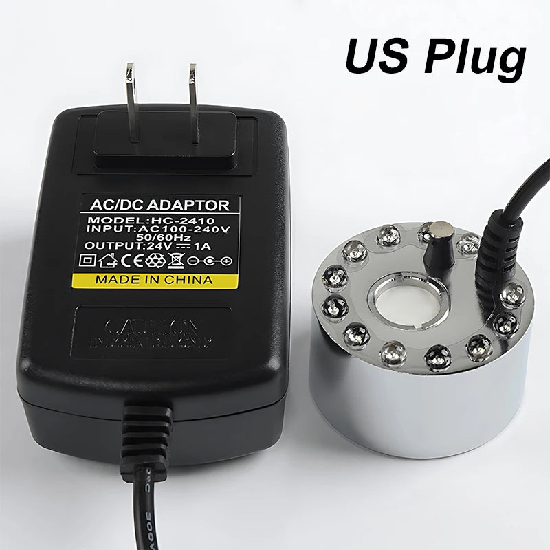 Mini Halloween Fog Machine with 12 LED Lights for Ponds