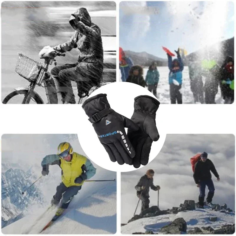 Winter Cycling Gloves Waterproof Warm Anti-Slip Riding Gloves