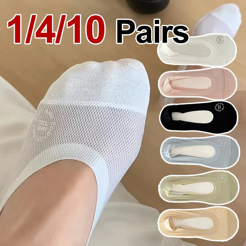 Women’s No Show Socks – Breathable Mesh Low Cut Cotton Socks