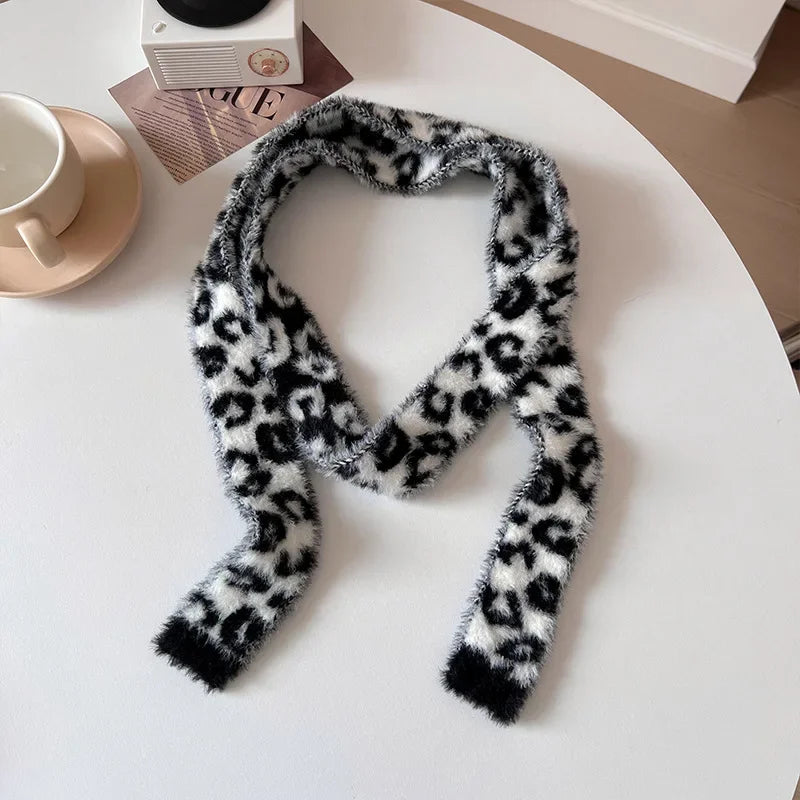 Women’s Winter Scarf – Plush Plaid Long Knit Warm Wrap