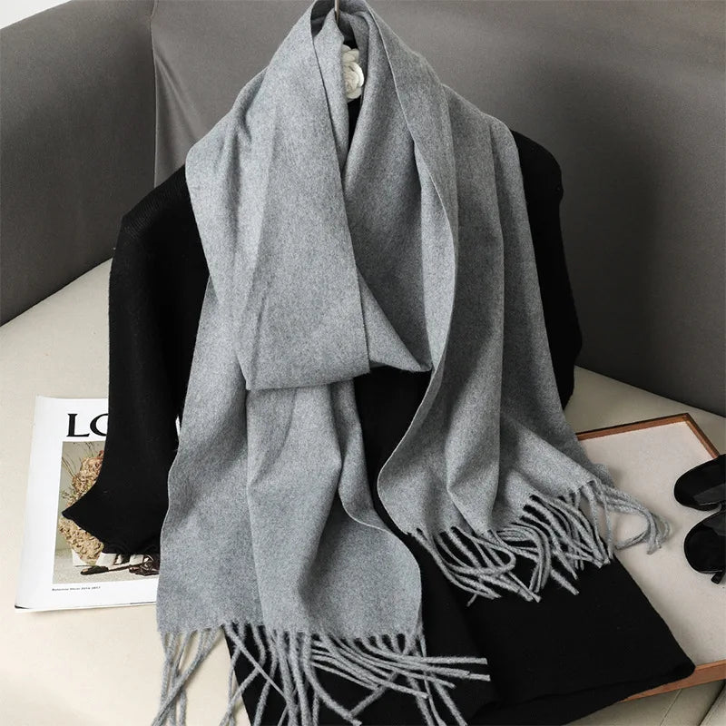 Women's Winter Scarf Warm Long Pashmina Shawl with Tassels