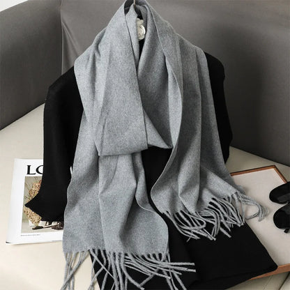 Women's Winter Scarf Warm Long Pashmina Shawl with Tassels