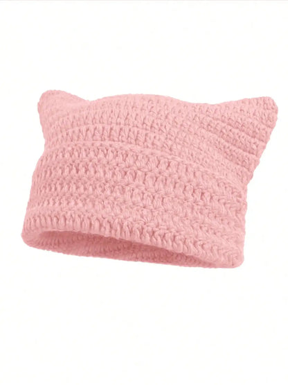 Women's Cat Ear Beanie Warm Knit Winter Hat 56-60cm