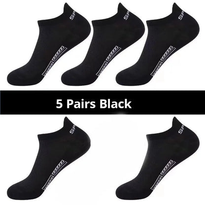 Men's Ankle Socks Breathable Mesh Summer Sports Socks 5-Pair