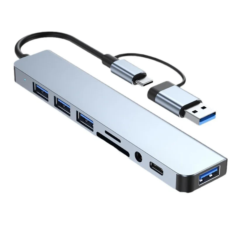 USB C Hub with Card Reader USB 3.0 and 3.5mm Audio Adapter