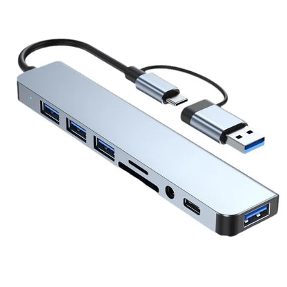 USB C Hub with Card Reader USB 3.0 and 3.5mm Audio Adapter