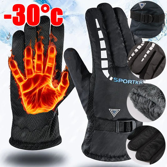 Winter Cycling Gloves Waterproof Warm Anti-Slip Riding Gloves