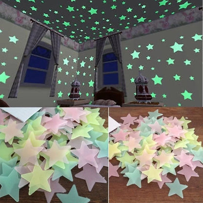 100PCS Glow in the Dark Stars Wall Stickers for Kids Bedroom Ceiling