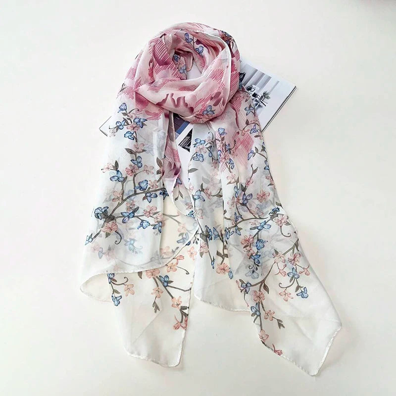 Chiffon Scarf for Women, 50×160cm Lightweight Summer Shawl