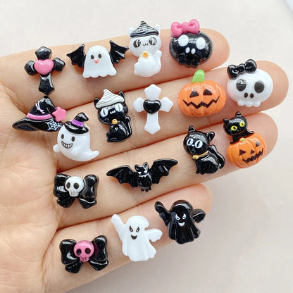 Halloween Nail Art Charms, 20Pcs 3D Resin Nail Decorations