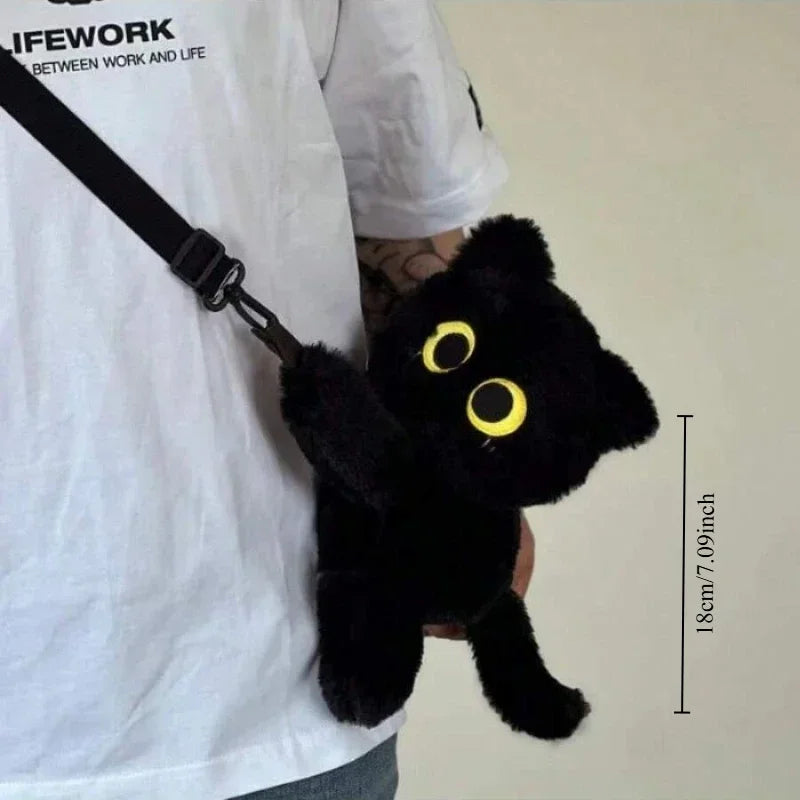 Cat Backpack Plush Shoulder Bag 35cm Soft Crossbody Bag