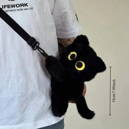Cat Backpack Plush Shoulder Bag 35cm Soft Crossbody Bag