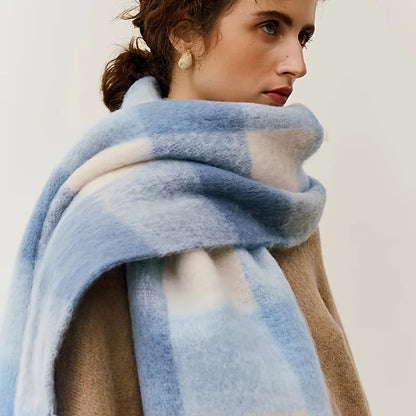 Pashmina Scarf for Women, Warm Plaid Winter Shawl Wrap