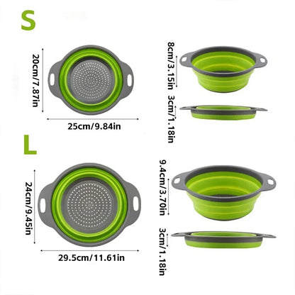 Collapsible Colander Foldable Kitchen Strainer & Drain Basket