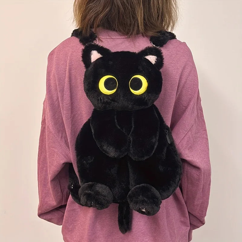 Cat Backpack Plush Shoulder Bag 35cm Soft Crossbody Bag