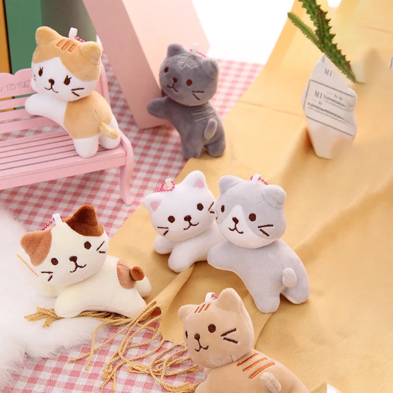 Plush Cat Keychain 12cm Cute Kitten Backpack Pendant Toy