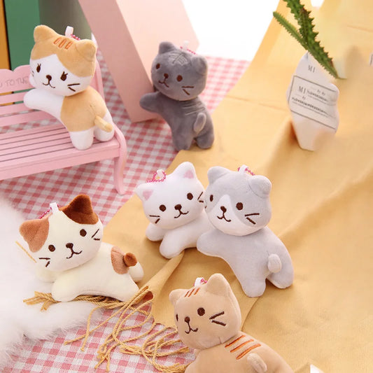 Plush Cat Keychain 12cm Cute Kitten Backpack Pendant Toy