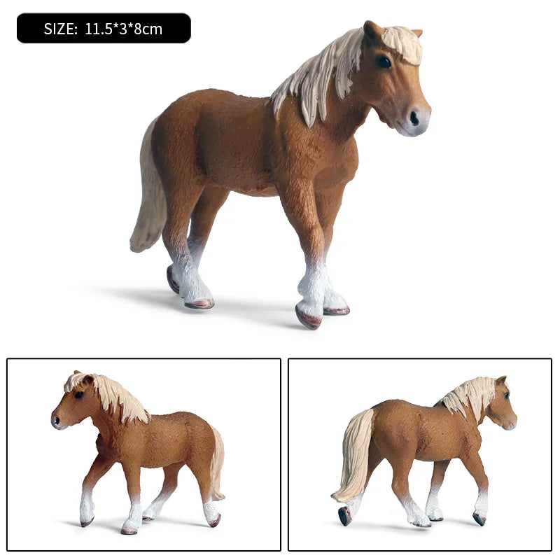 Horse Figurine, Realistic PVC Animal Model Toy for Kids