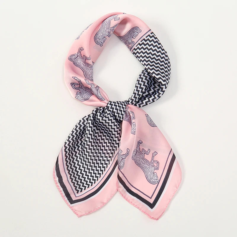 Women's Square Scarf 70x70cm Satin Print Wrap