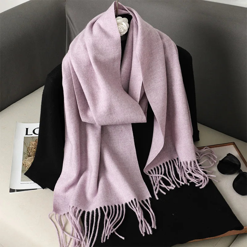 Women's Winter Scarf Warm Long Pashmina Shawl with Tassels