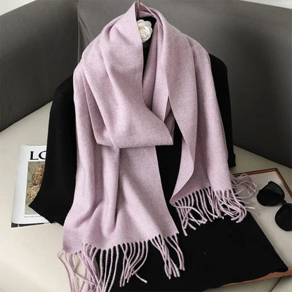 Women's Winter Scarf Warm Long Pashmina Shawl with Tassels