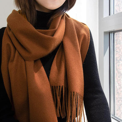 Women's Wool Scarf – Warm Winter Wrap 200×35cm
