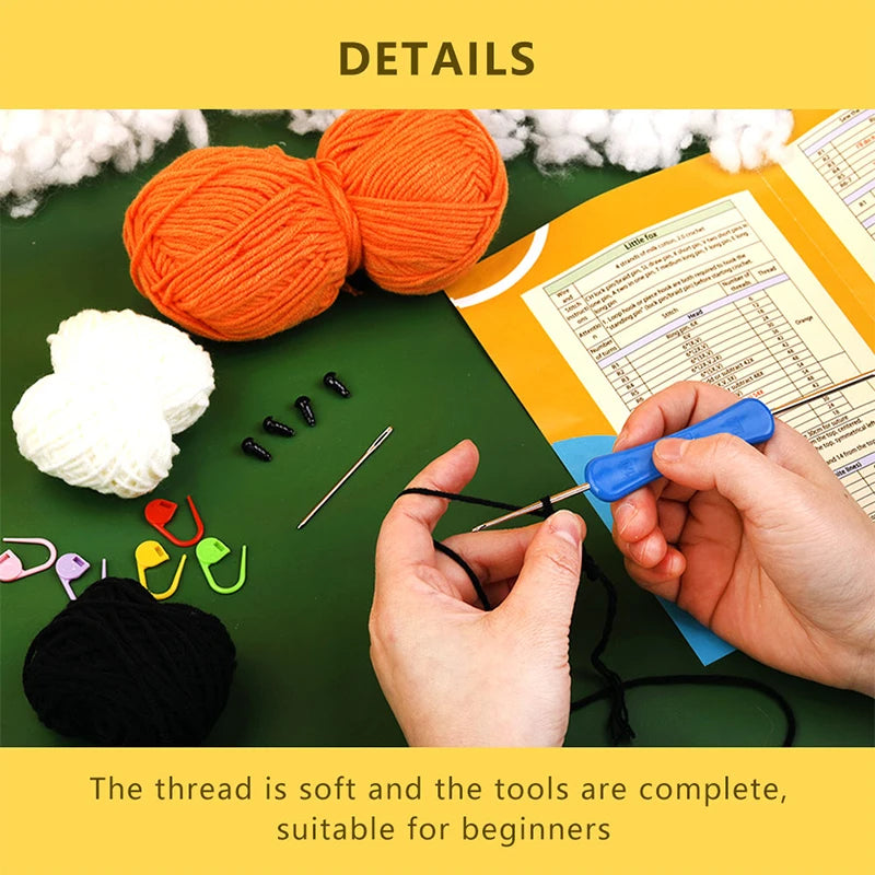 Crochet Kit for Beginners Animal DIY Craft Set with Yarn and Hooks