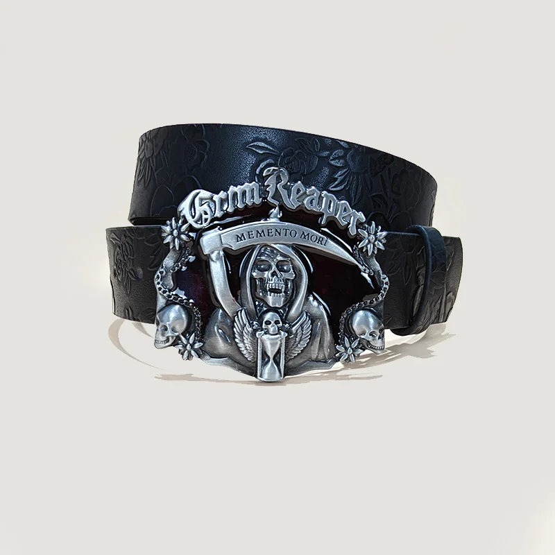 Punk Skull Belt, Unisex Gothic Y2K Skeleton Hand Design