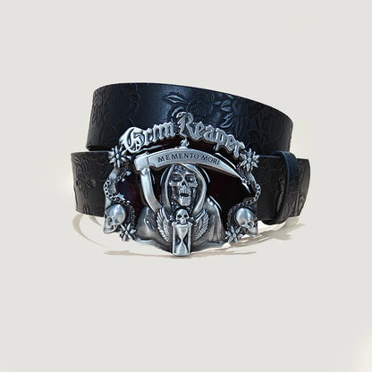 Punk Skull Belt, Unisex Gothic Y2K Skeleton Hand Design