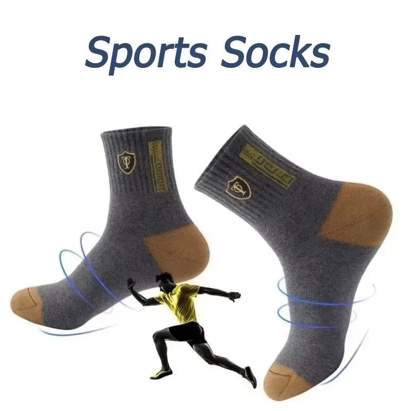 Men's Crew Socks Breathable Cotton Sports Socks 5/10 Pairs