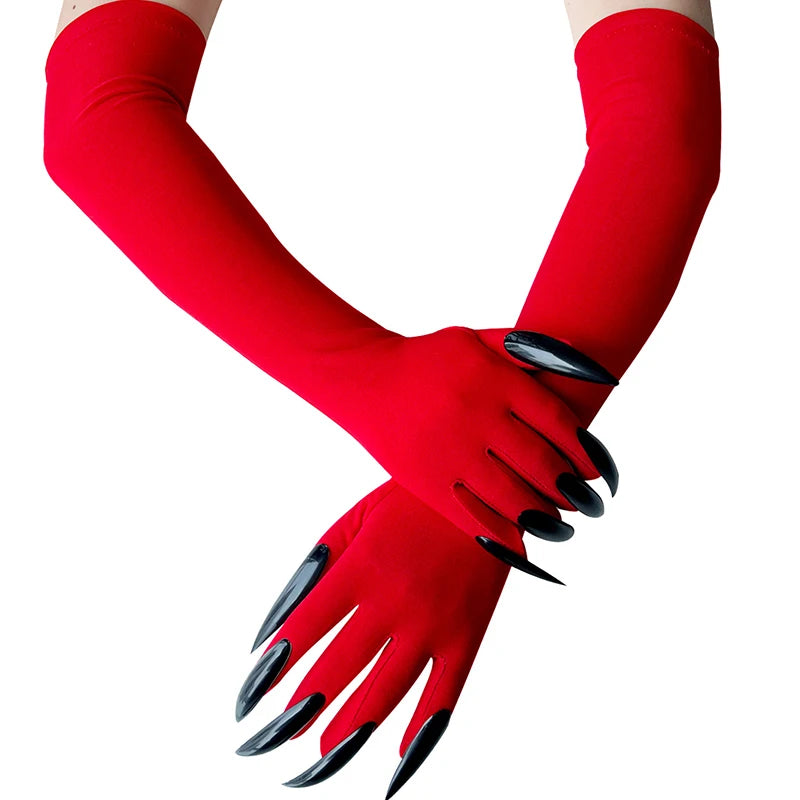 Halloween Claw Gloves 43cm Long Nail Costume Mittens for Women