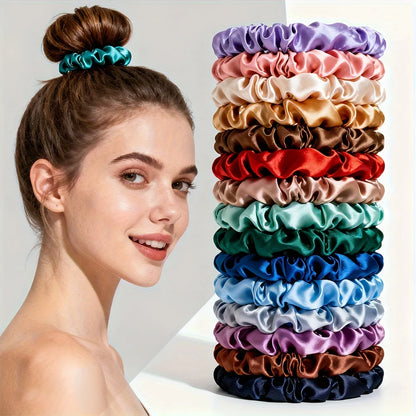 19pcs Scrunchies for Women Thin Hair Ties Multi Color Set