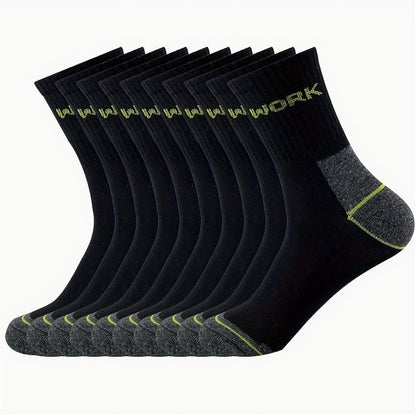 Men's Crew Socks Breathable Business Casual Mid Tube Socks