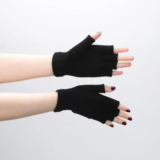 Fingerless Gloves Short Knit Wrist Warm Winter Gloves