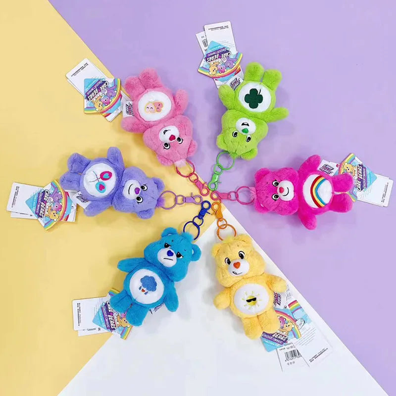Rainbow Bear Plush Keychain  Cute Plush Bag Charm