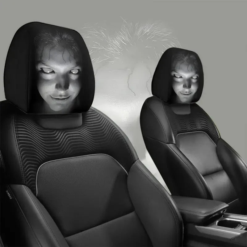 Car Headrest Covers 2-Pack Horror Print Universal Seat Protection