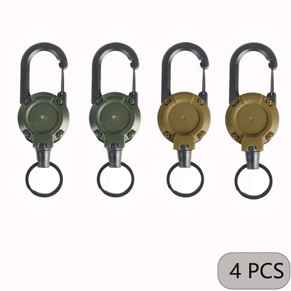 Retractable Keychain Holder with Carabiner Clip Heavy Duty Key Reel