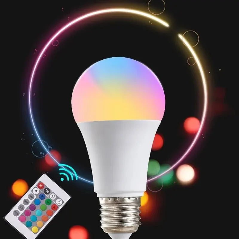 RGB LED Light Bulb E27 16 Color Dimmable with Remote Control