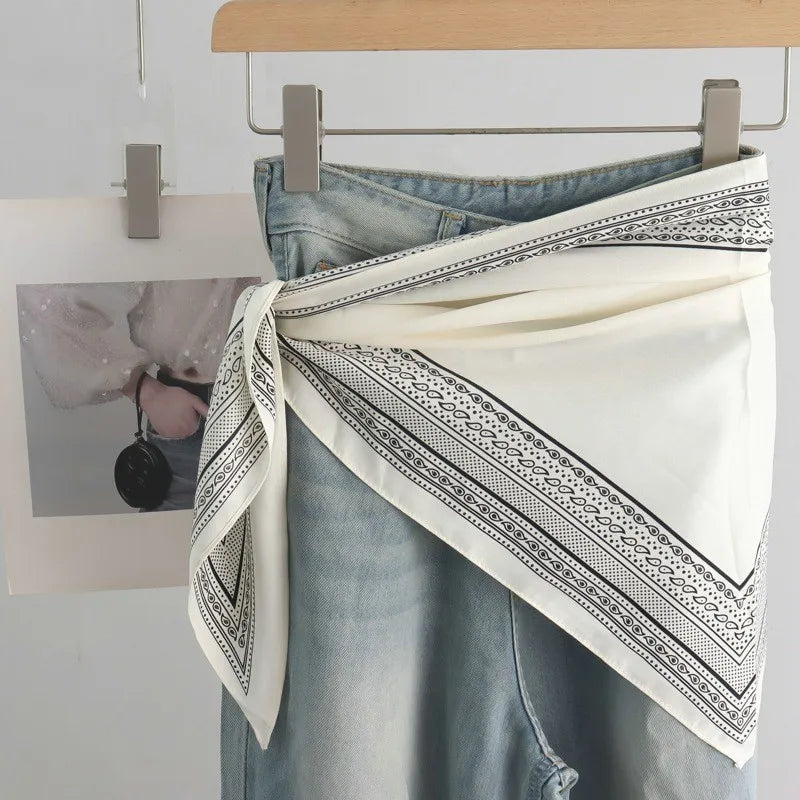 Women’s Scarf Triangular Tie Dye Head Scarf for Spring