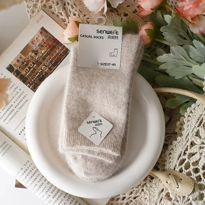 Women's Winter Socks – Thick Warm Mid-Calf Cashmere Blend Socks