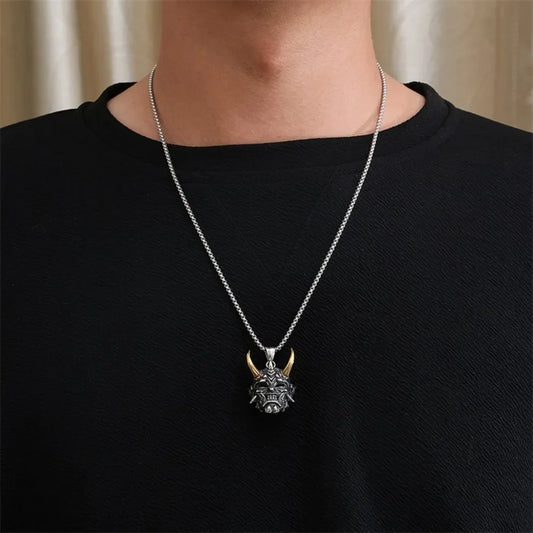 Punk Pendant Necklace, Gothic Demon Pendant for Men and Women