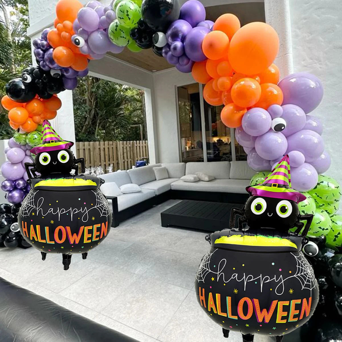 Halloween Spider Balloon Aluminum Foil Party Decoration 1-2PCS
