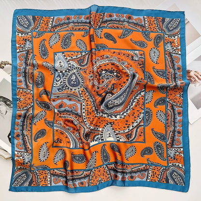 Women’s Silk Square Scarf Printed Headscarf Neckerchief