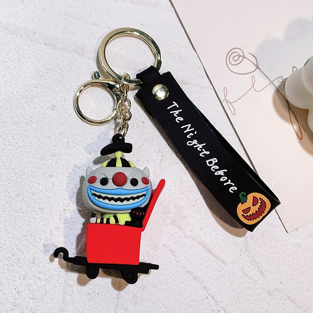 Halloween Keychain Silicone Cartoon Pendant for Backpack and Keys