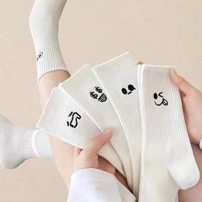Men's Casual Socks White Soft Breathable Everyday Socks
