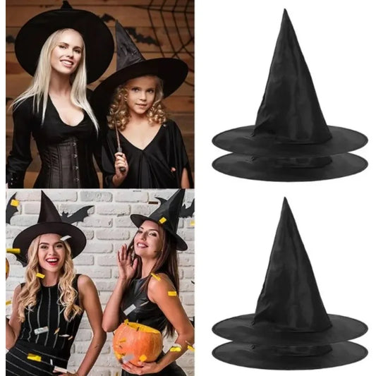 Halloween Witch Hat Black White Wizard Costume Party Hat
