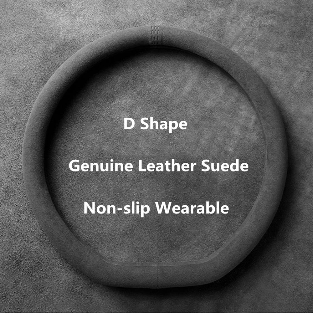 Suede Steering Wheel Cover Universal 37-38cm Non Slip Wrap