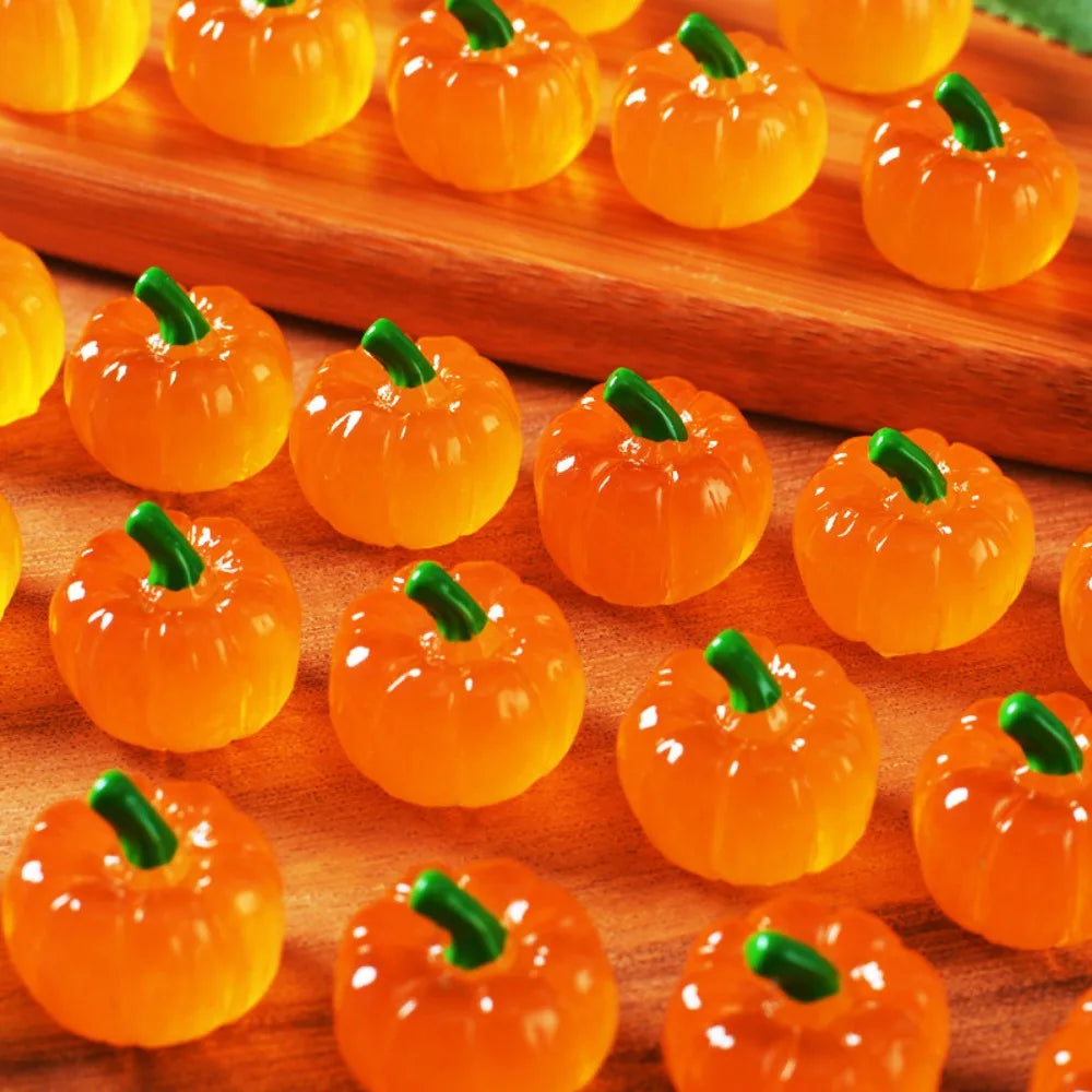 Mini Halloween Pumpkin Decorations, Resin Figurines for Fairy Gardens